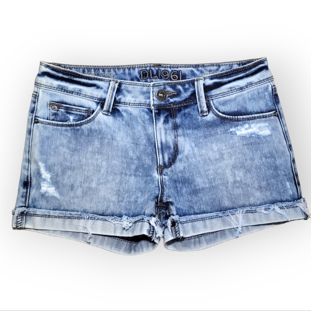 DL1961 Stella Shorts Coachella Acid Washed Cuffed 4-way Stretch 360 Comfort 25